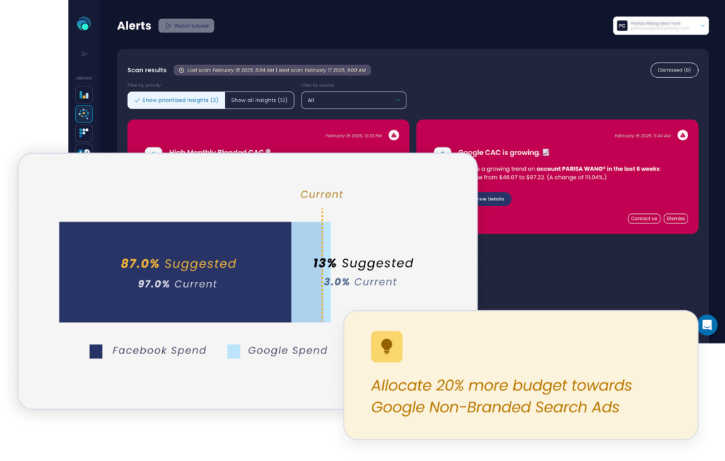 budget allocation suggestion based on your ecommerce data